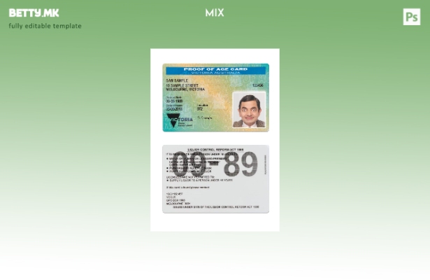 Модерен стил Австралија Викторија шаблон картичка доказ за возраста